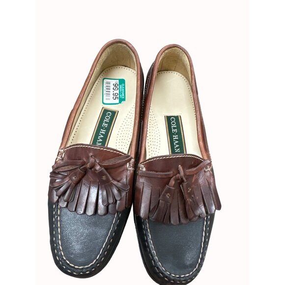 Cole Haan men’s brown leather tassel slip on loafer shoes 9D SKU 6266